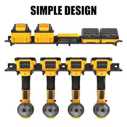 Wall Mounted Drill Rack & Tool Shelf (Power Tool Holder & Battery Shelf)
