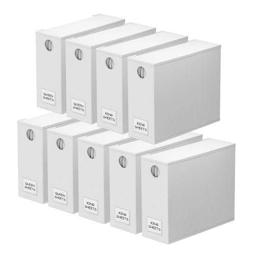 9 Pack Bed Sheet Organizers and Storage (9 pcs / White)