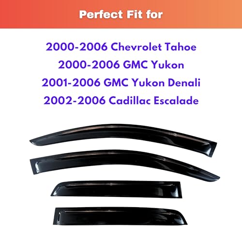 Rain Guards Window Visors for 2000 (2000-2006 Tahoe/Yukon & 2002-2006 Escalade)