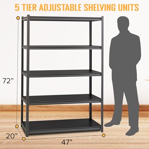 5 Tier Garage Shelf (47" W X 20" D X 72" H 5-Tier)