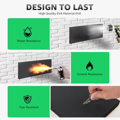 Garage Wall Protector (4 Pack 16.5"x5.9"x0.8" / Black)