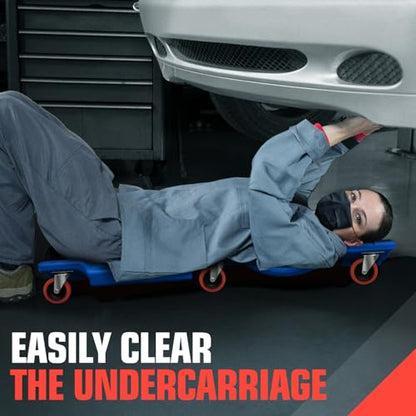 36" L X 17" W x 4.25" H Vehicle Repair Low Profile Automotive Creeper w (Blue / 36 Inches)