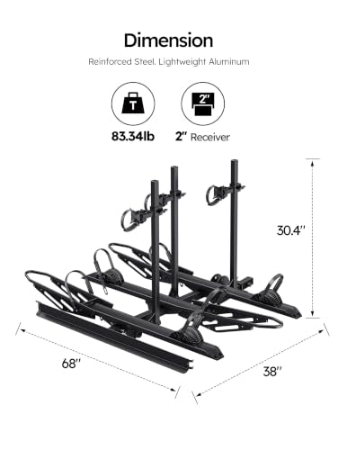 250LBS. Capacity Foldable Aluminum 3 (250 lbs 3-Bike Rack with Ramp)