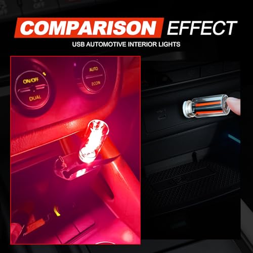 3PCS USB Car Interior Ambient Lights (Red)