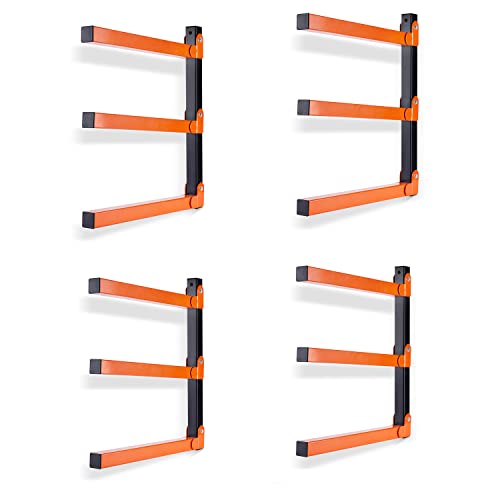 Wall Mount Wood Organizer and Lumber Storage Rack with 3 (4 PACK)