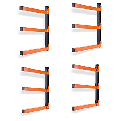 Wall Mount Wood Organizer and Lumber Storage Rack with 3 (4 PACK)