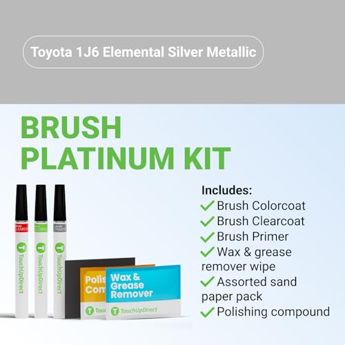 Car Paint Touch Up Brush Kit (Brush - Platinum Kit / Elemental Silver Metallic)