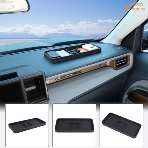 Car Center Console Dash Organizer Compatible with Ford Maverick 2024 2023 2022 Pickup Truck Dashboard Table Tray Storage Box Dash Phone Holder Container Box Anti (Fit Ford Maverick)