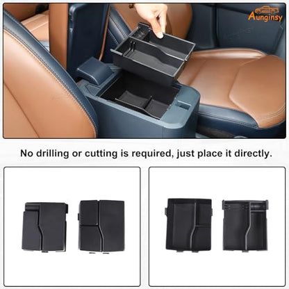 2 Layers Armrest Box Storage Box Compatible with Ford Maverick 2022 (Double Armrest Box Tray)