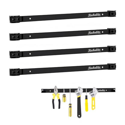 4 Pieces 18" Magnetic Tool Holder Strip (Black 4PC / 18")