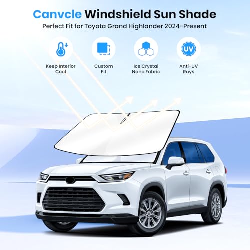 Windshield Sun Shade for 2024 (1PCS Toyota Grand Highlander 2024-Present)