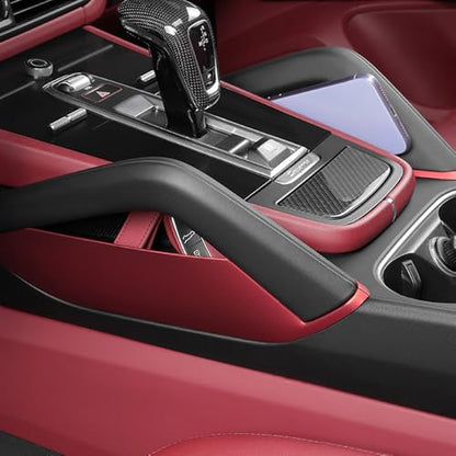 Center Console Armrest Side Storage Box for Porsche Cayenne (Red)