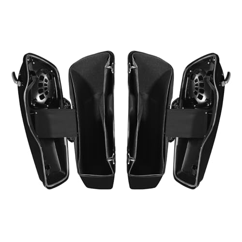 Motorcycle Saddlebags Hard Saddle Bags For Harley Touring 2014 (Vivid Black W/ Chrome Latches)