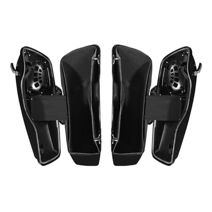 Motorcycle Saddlebags Hard Saddle Bags For Harley Touring 2014 (Vivid Black W/ Chrome Latches)