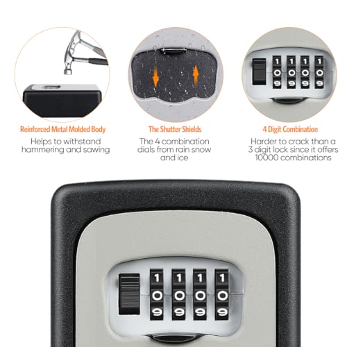 Key Lock Box Wall Mounted (Grey / 1)
