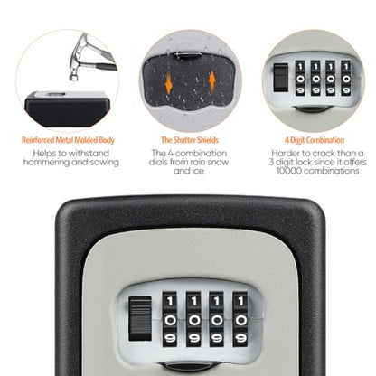 Key Lock Box Wall Mounted (Grey / 1)