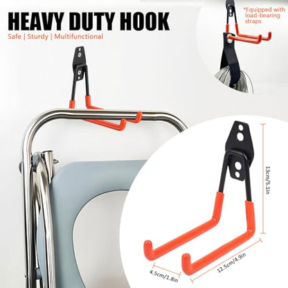 Heavy Duty Garage Storage Hooks 2 Pack Garage Tool Organizer Wall Mount (Medium)