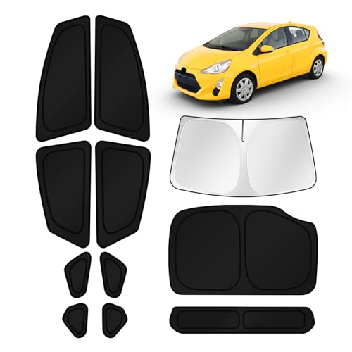 Car Window Shades for Toyota Prius 2010 2011 2012 2013 2014 2015 Windshield Sun Shade Side Window Cover UV Block Privacy Protection Accessories for Camping Blackout Rear Back Full Set 11PCS (FOR | Prius 2010-2015 (11pcs))