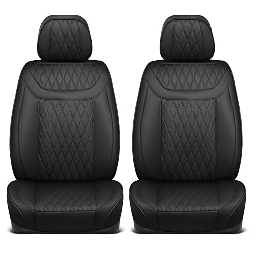 Curated Blackstone Napa Leather Seat Covers for Cars & SUVs (Black (Blackstone) / Front Seats)