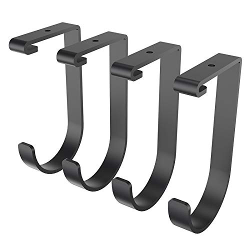 4 Pack Add On Storage Flat Hooks (Flat Hook x 4 / Black)
