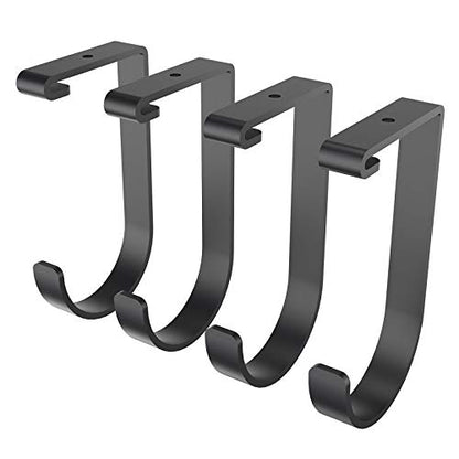 4 Pack Add On Storage Flat Hooks (Flat Hook x 4 / Black)