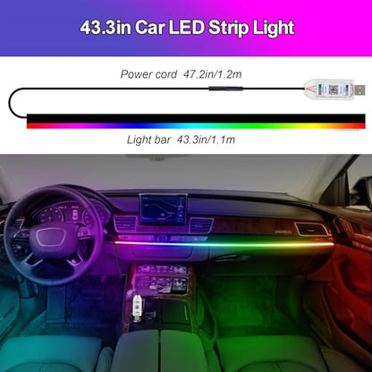 43.3in Acrylic LED Lights for Car (1 in 1 (1*43.3in))
