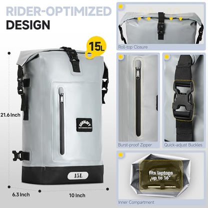 Motorcycle Tail Bag (Stone Grey / 15L)