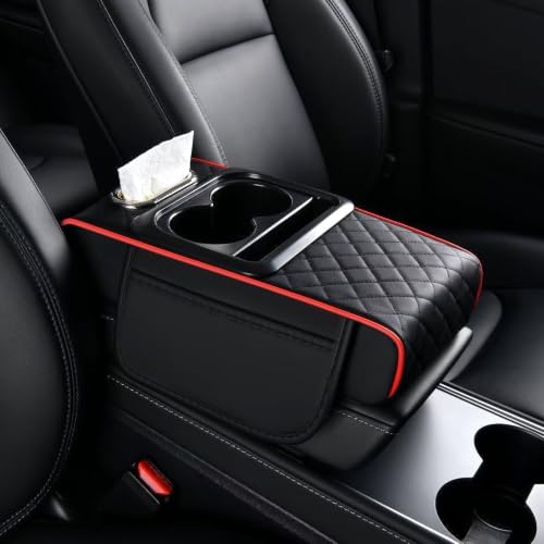 5-in-1 Center Console Cover Fit for Lincoln MKX #005 Redline (Fit for Lincoln MKX / #005 Black&Red)