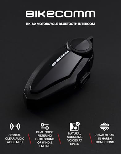 BK S2 Motorcycle Bluetooth Headset Intercom (Single Pack / Carbon)