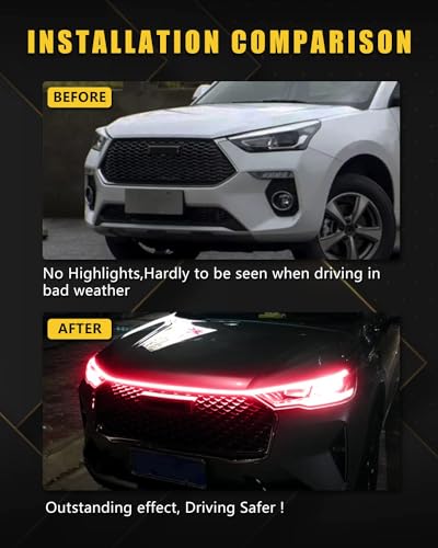 LED Hood Light Strip (Dynamic Red / 70 inches)