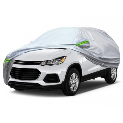 6 Layers Premium SUV Car Cover Waterproof All Weather Weatherproof UV Sun Protection Snow Dust Storm Resistant Outdoor Exterior Custom Form (Silver Car Cover / K6 - SUV -（Fits size 165"-179"）)