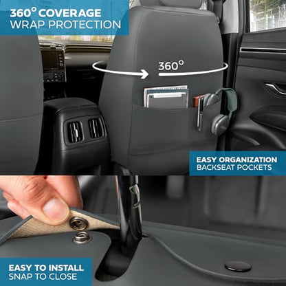 Curated Ashen Napa Leather Seat Covers for Cars & SUVs (Gray (Ashen) / Front Seats)