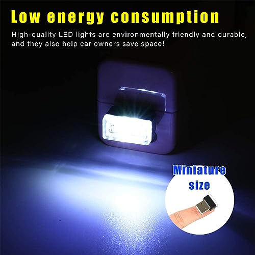 4 PCS USB LED Car Interior Atmosphere Lamp (White)