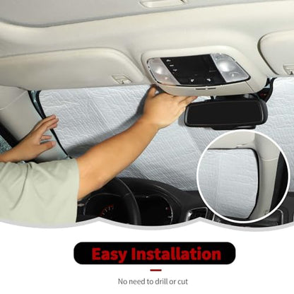Windshield Sunshade Sun Shade Heat Shield Window Sun Visor Mat for Dodge Durango 2011 (silver)