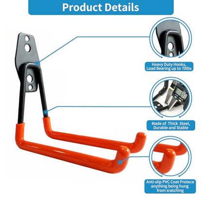 Garage Storage Utility Hooks (Orange)