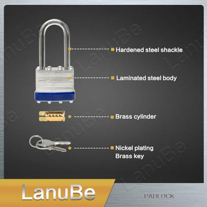 Laminated Keyed Alike Padlock 12 Pack 1.6 (12 pack Blue)