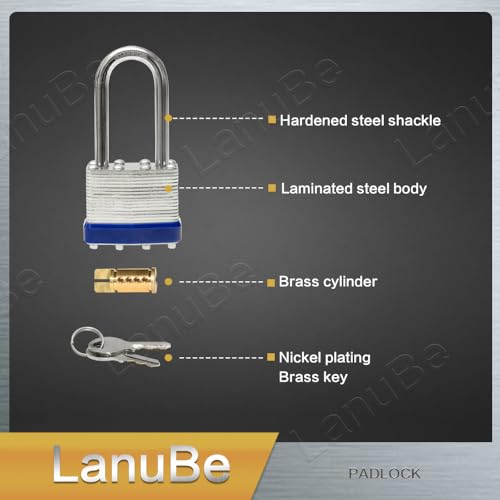 Laminated Keyed Alike Padlock 100 Pack 1.6 (100 pack Blue)