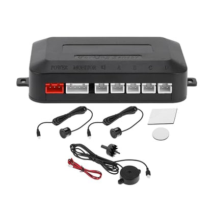 Universal Car Reverse Backup Radar System Parking Sensors Black (White)