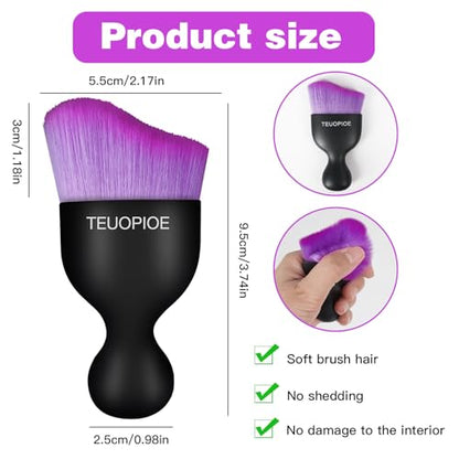 Car Detailing Brush for Interior Dusting and Air Vents (Black Purple)