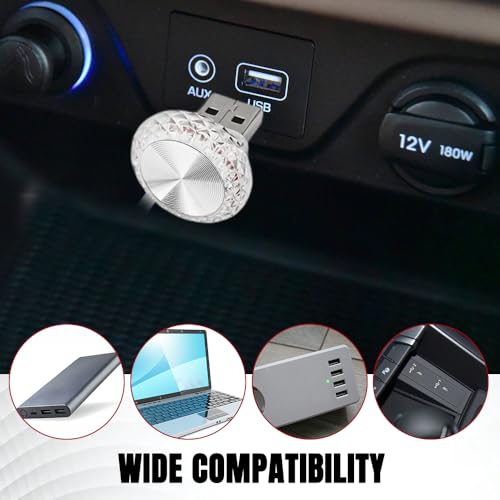 4PCS USB LED Car Interior Atmosphere Lamp (White)