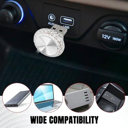 4PCS USB LED Car Interior Atmosphere Lamp (Pink Purple)