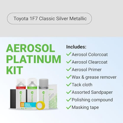 Car Paint Touch Up Spray Kit (Aerosol Spray - Platinum Kit / Classic Silver Metallic)