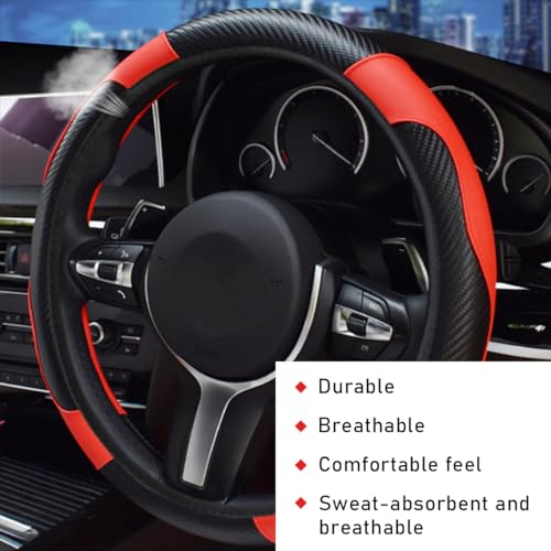 Car Steering Wheel Cover (Black+Red)