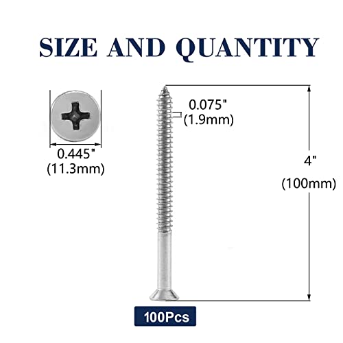 14 x 4 Wood Screw 100Pcs 18 (#14 x 4")