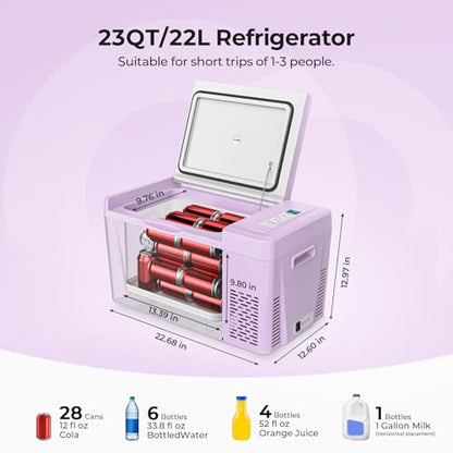 12v refrigerator 23 Quart (23 Quart / Purple)
