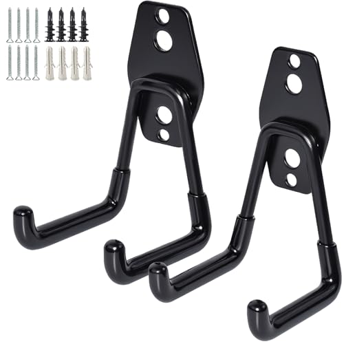2 Pack Garage Storage Utility Hooks (Black)