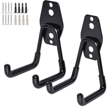 2 Pack Garage Storage Utility Hooks (Black)