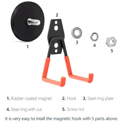 Super Strong Garage Magnetic Hooks Heavy Duty (Large L/Middle L)