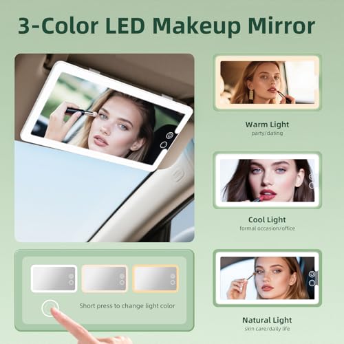 2PCS Car Visor Vanity Mirror with Lights (White / (2pcs))