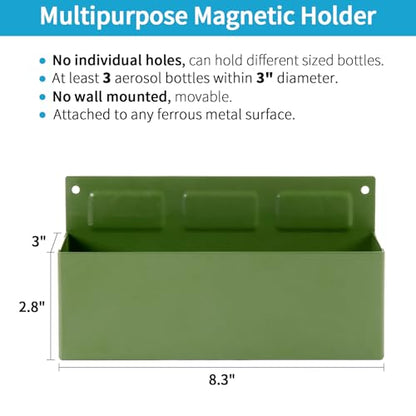 Magnetic Aerosol Spray Can Holder (Green / Large(3" x 8.3"))